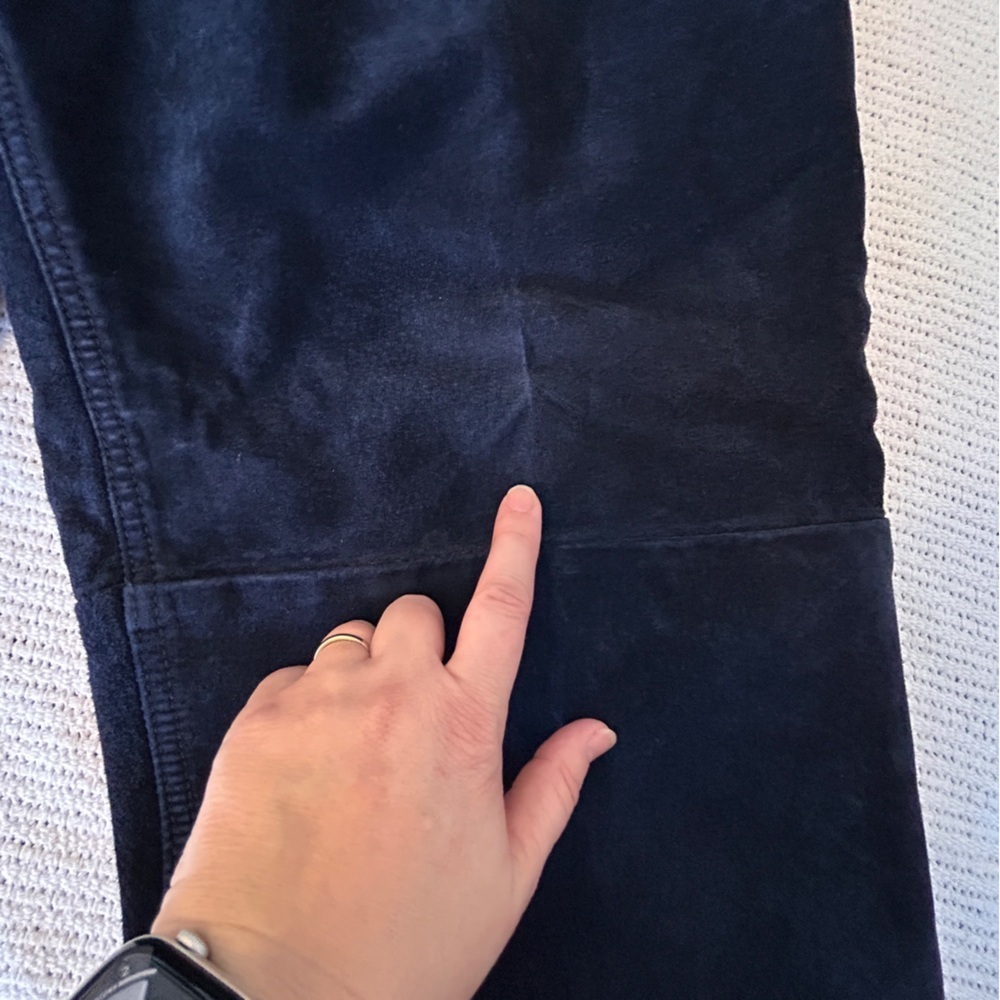 Vintage Wash 2 Wear W2W Mens Size 36 Suede Pants Machine Washable Navy Blue Pant - Picture 3 of 14